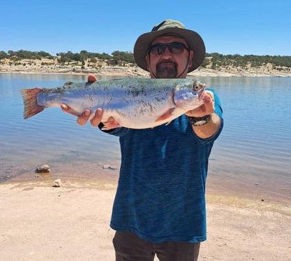 Martin Vargas caught a trout using Garlic PowerBait on April 3. “Went with some buddies and on my first cast, the trout hit it right at the top of the water – pure luck,” he said. “It gave an amazing fight. I got my whole limit wrapped up in one fish. Great day!” Courtesy Photo