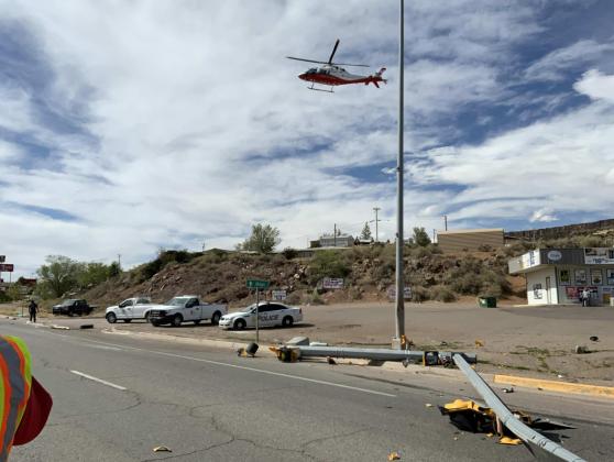 After being left behind by the other two occupants of the allegedly stolen vehicle which they crashed, the backseat passenger who has not been named by police, was airlifted to University of New Mexico Hospital in Albuquerque, N.M. Diego Lopez - CC