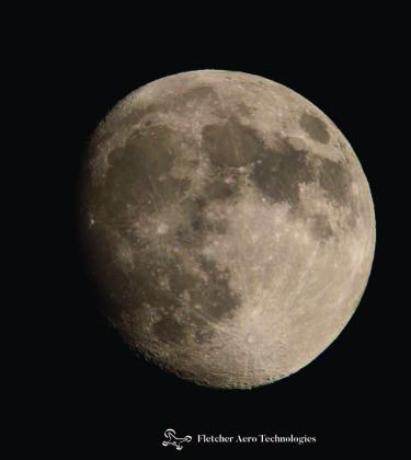 The moon as seen over the Village of Milan in Cibola County. New Mexico, on Sept. 23 by Matt Fletcher. Photo by Matt Fletcher
