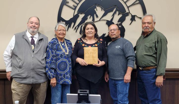 Juanita Rodriguez was recognized for her 30 years of service to Cibola County. Nathan Chavez - CC