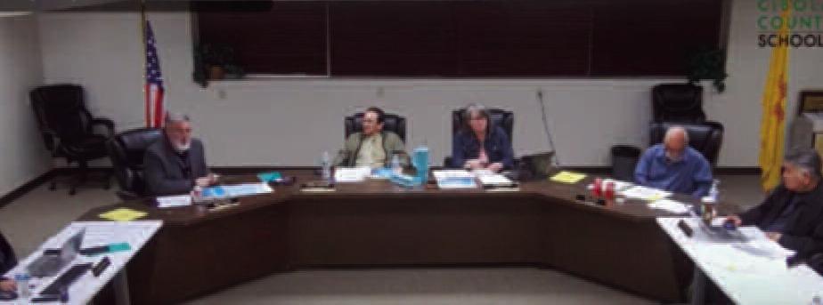 GCCS school board members l – r: Superintendent Lane Widner, Walter Jaramillo, Board President Francie Lee, Ron Ortiz, Dr. Guy Archambeau. Kathryn Marmon - CC