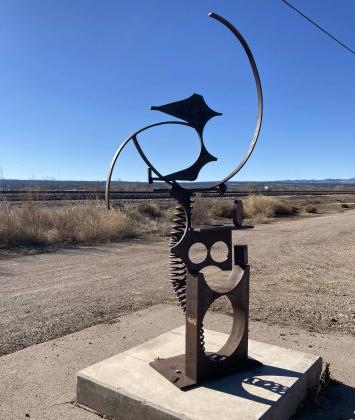 This statue adorns the entranceway to the Double Six Art Gallery in Grants, New Mexico. It is only one of many magnificent pieces in and around the gallery. The piece survives because of the dedicated staff, both paid and volunteer, at the Cibola Arts Council, a group which is currently seeking a director to keep up the community work of Double Six Art Gallery. Faith Mosley - CC