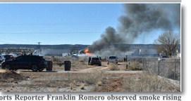 While on a drive Tuesday, January 30, Cibola Citizen Sports Reporter Franklin Romero observed smoke rising into the air after a vehicle collision by the Milan Municipal Airport. He wrote, “An accident has occurred across from the Airport on the eastbound lane. Looks like a semi-truck collided with another vehicle. Several emergency vehicles on scene including fire and rescue.”
