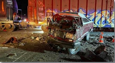 Train Strikes Truck Near Diamond G