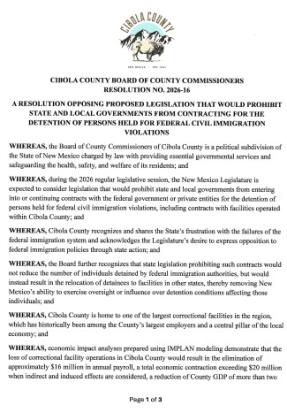 This is only PROPOSED. The Cibola County commission will debate this the night of Jan. 22 after 5 p.m.