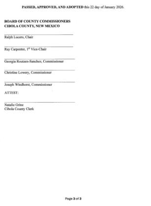 This is only PROPOSED. The Cibola County commission will debate this the night of Jan. 22 after 5 p.m.