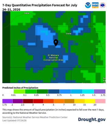 USDM expects rain over the next week.