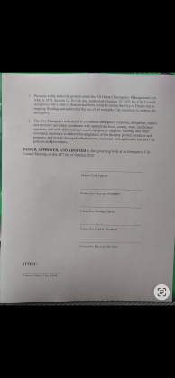 A resolution declaring an emergency in the City of Grants as a result of flooding. Passed October 23, 2026.