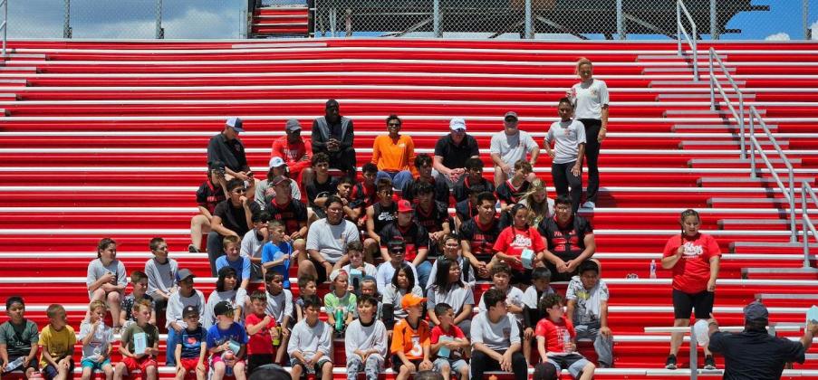 Group Photo of the attendants of the Football Camp with Pro-Players Arieanna Crowson - CC