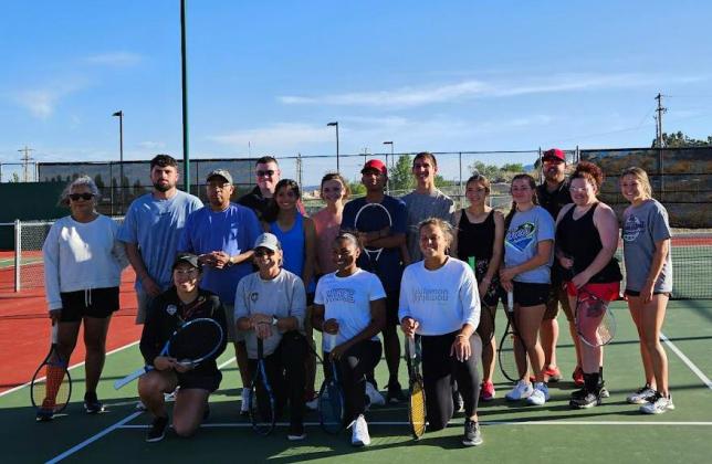 Group photo of the attendants of the Tennis Doubles Round Robin Arieanna Crowson - CC