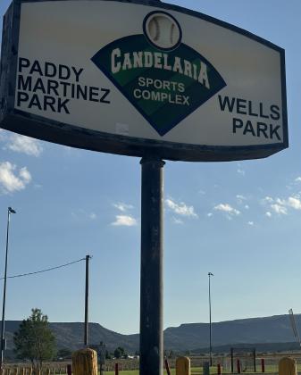 The Candelaria Sports Complex sign stands off Sakelares Boulevard in Grants. The Grants Recreation Department is preparing for the upcoming school year after updates to fencing and lighting for public safety purposes. Diego Lopez - CC