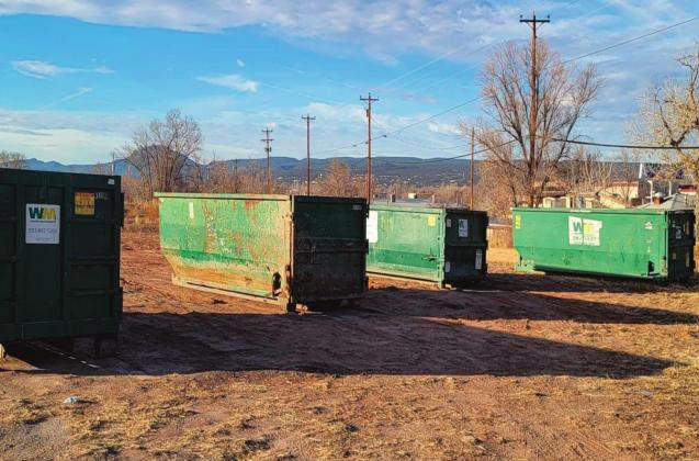 Courtesy Photo There are four roll off trash containers on the Westside parking lot of the Grants Police Department. Once they are full, they will be removed. Please use these for your extra holiday trash. Please, do not throw hazardous materials or tires.