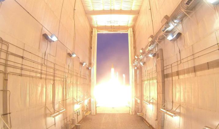 A Juno Patriot Target Vehicle (PTV) launches from Fort Wingate near Gallup, New Mexico, on Dec. 10. Developed by the U.S. Space and Missile Systems Center at Los Angeles Air Force Base, the Juno served as an intercept target for a U.S. Army Patriot missile defense test, soaring toward White Sands Missile Range before being engaged by a PAC-3 interceptor. Courtesy Photo