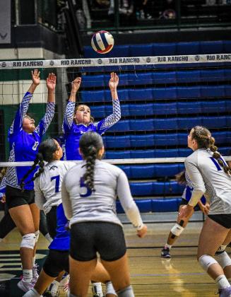 Lady Hawks showing grit and determination against Legacy Academy at the 2A state volleyball tournament this past weekend. Despite their tenacity the lady Hawks lost that match up against Legacy, 3-2. Franklin Romero - CC
