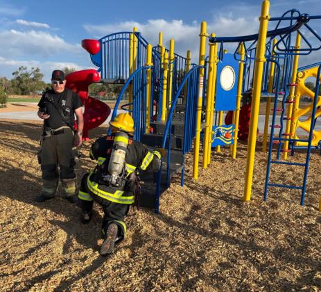 Little mutual Aid Training yesterday night worked on PPE SCBA Drills. Getting New firefighters comfortable with being in firefighting gear and working in gear. Courtesy of Bluewater Volunteer Fire Department