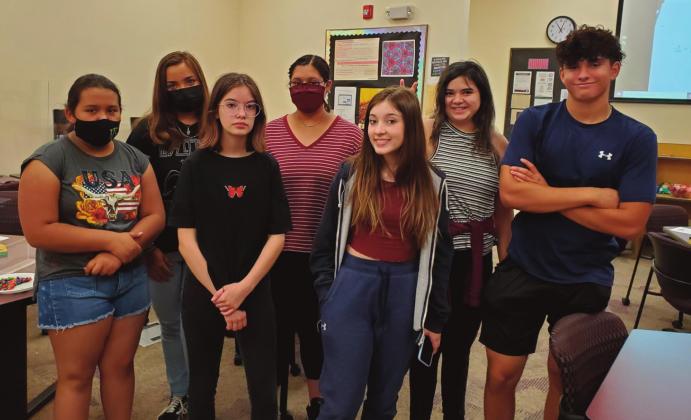 Pictured from left to right are Marisol Ortega, Olivia Toivanen, Ava Peters, Haley Martinez, Bella Peters, Kendal Stohl, and Talan Stohl. These students attended the first session of the NMSU Grants Summer Math Camp on June 18, 2021. Courtesy photo