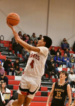 The Pirates are 1-1 after a 68-55-point loss to the Taos Tigers last weekend on the road. 'I love how my players competed against Taos,' said GHS boys basketball head coach Landon Chavez. In this file photo Noah Victorino, 4, takes it to the hoop in a recent home game. Franklin Romero - CC