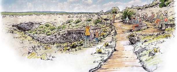 Artist's rendering of the newly constructed seating at Bat Cave. Seating by Bat Caves Courtesy of DHM Design