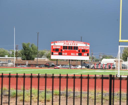 The Grants High School scoreboard sits idle but that will change soon. The Pirates football season will start on August 18, they have just wrapped up summer practice. 'We are excited to get the season underway,' said GHS Head Football Coach Steve Brown. Franklin Romero - CC