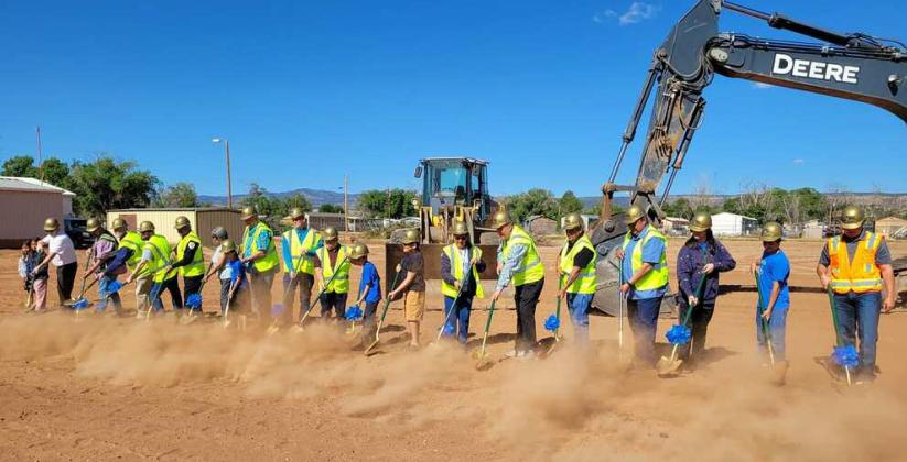 Crews begin the groundbreaking process for the construction of a new Bluewater Elementary school. Photo by Steve Brown