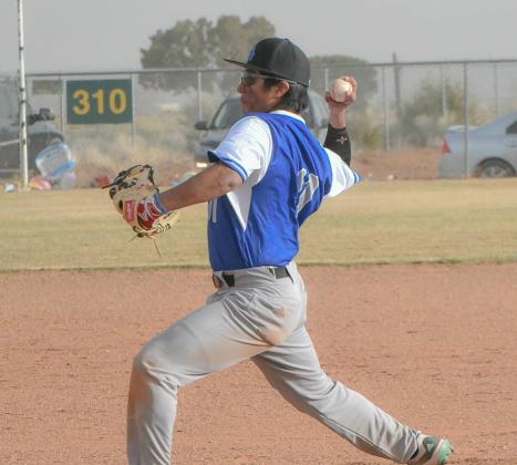 The Laguna-Acoma Hawks baseball team, at 13-8, 2-2, received an eighth seed in the state baseball tournament and will play the nine seed Menaul/Oak Grove team on Wednesday, May 4 at Laguna-Acoma High School. Game time is slated for 4 p.m. In this photo, L-A pitcher Aiden Aragon pitches at a recent game. Franklin Romero - CC