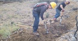 Volunteers with the Cibola Trail Alliance work to level out Lobo Canyon Trail. 560 volunteer hours have been dedicated to the Lobo Canyon Trail. Nathan Chavez - CC