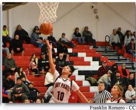 Delilah Martinez,10, for a lay-up as teammate Promise Garcia,13, looks on. The lady Pirates placed 3rd at their home tournament, the Robert Daily Classic this past weekend. Currently the lady Pirates are 1-8 and will host Newcomb High School (3-4) on December 27th for their next game.