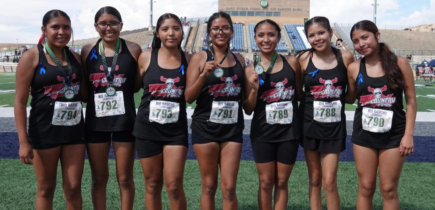 The Grants High School Lady Cross-Country Team Finished 3rd at the Rio Rancho Jamboree this past weekend. Photo by Riley Burress - Student Journalist