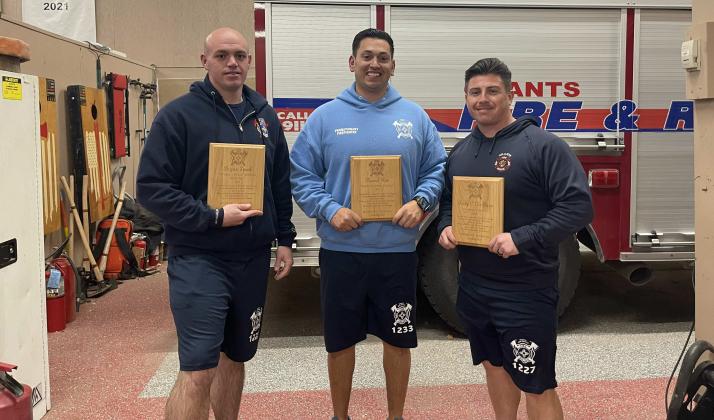 Congratulations for this year’s award recipients. Firefighter of the year 2022Rudy C'deBaca Emergency Medical Technician of the year- Bryan Speck Rookie Firefighter of the year-Manuel Ross Courtesy Photo
