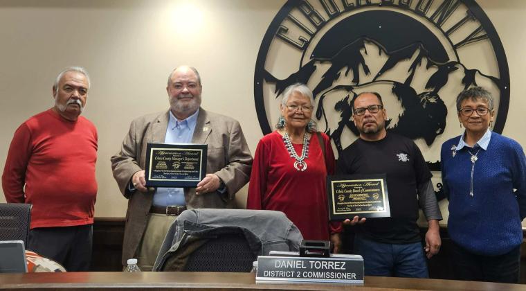 The Cibola County Commissioners and the County Manager’s Office Received Plaques from the Sheriff’s Department thanking them for their support of the Sheriff’s Department Arieanna Crowson CC
