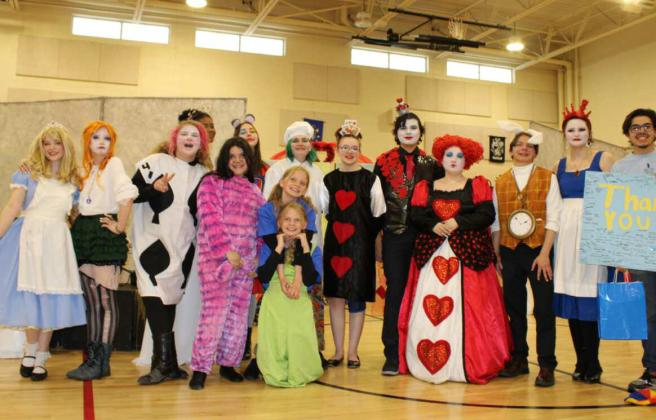 New Mexico actors strike a pose after an amazing performance at Los Alamitos Middle School, leaving students happy and inspired. Photo by Kayla Venable: