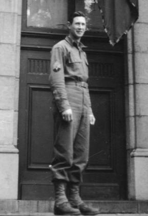 Guy H. Mills, pictured in uniform during his World War II service with the U.S. Army’s 3rd Armored Division. A combat engineer and demolition expert, Mills spent 337 days on the front lines in Europe, surviving the D-Day invasion and earning five battle stars and an Arrowhead. He returned home to New Mexico, where he built a life grounded in service, faith, and community. Courtesy Photo