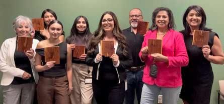 Assessor Dolores Vajellos and her department staff were recognized for their productivity, team-building efforts, and hard work during the budget process. Left to Right: Dolores Vallejos, Rihanna Joe, Karyme Cardenas, Kimberly Ortega, Kylissa Baca, Donnie Cerno, Nancy Jewell, Jenna Rodriguez. Staff members Jerry Wilcox and Elise Saavedra are not included in this photo, but were also recognized. Courtesy Photo