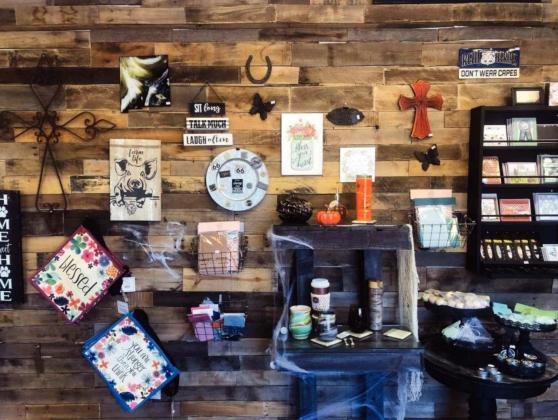 A shop wall featuring a variety of unique custom items that Custom Etching &amp;amp; Gifts has to offer here in Grants. The shop is located at 200 W. Santa Fe, Suite D. Kylie Garcia - CC