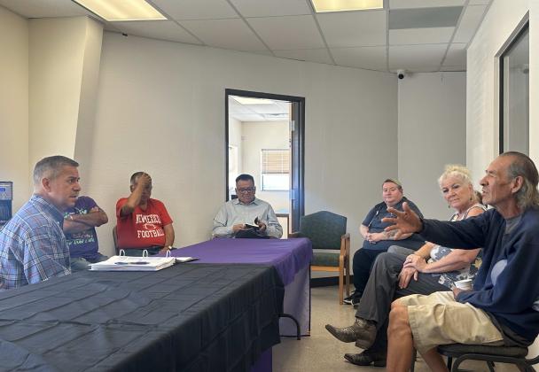 US Senator Ben Ray Lujan met with local families at the Grants Community Pantry on August 20 to discuss the impact of cuts to local SNAP benefits. Diego Lopez - CC