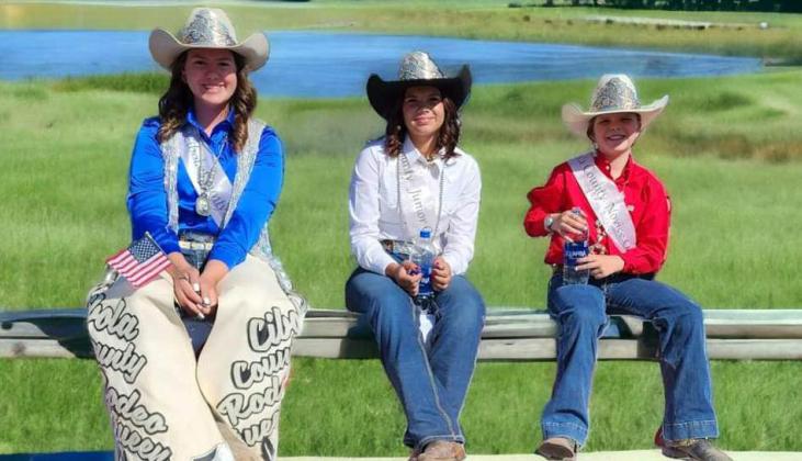 From Left to Right: Cibola County Rodeo Queen Frances Lee, Cibola County Junior Rodeo Queen Gabriella Gutierrez, and Cibola County Novice Rodeo Queen Jemma Wengert Courtesy Photo