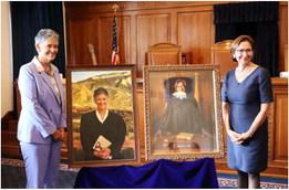Attached is a photo of Chief Justices Judith Nakamura (on the left) and Barbara Vigil (on the right) at the portrait unveiling in the Supreme Court courthouse. Photo courtesy of the Administrative Office of the Courts. Courtesy Photo