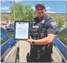 Milan Police Department Officer Nikolas Candelaria Receives Letter of Commendation for Involvement in The Capture of Six Alleged Terrorists