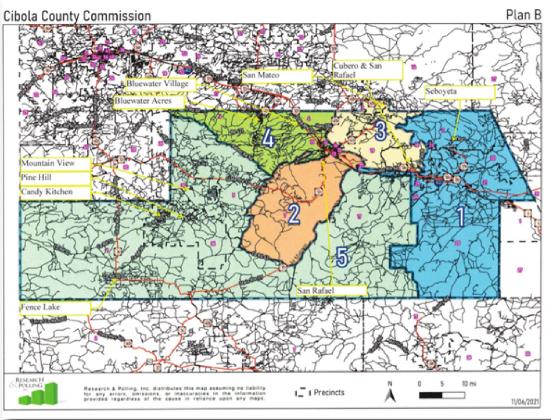 Cibola County Commission plan B map of the redistricting in Cibola County. Courtesy photo