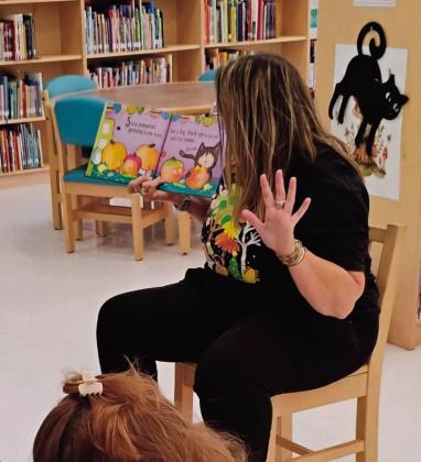 A Tot and Me session at the Grants Public Library featured Ten Little Pumpkins on Oct. 8 as Picasso Babies joined the program for a pumpkin-themed morning. Courtesy Photo