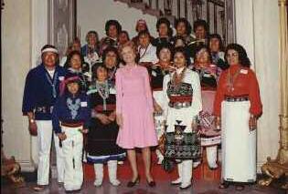 Pueblo potters with First Lady Pat Nixon Photo by Lee Marmon
