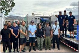 GFR partnered with Walmart, Chavez Plumbing and Smiths grocery store on June 21 to supply water to the firefighters down in the Ruidoso area. We obtained information advising they were starting to get overwhelmed with donations. GFR then reached out to the Mt Taylor Ranger District, and they were very happy to receive the donations. Crew 32, Engine 623 and the Mt Taylor Hotshots will be able to have water on their grueling assignments. Thank you to businesses that supported this. Courtesy photos