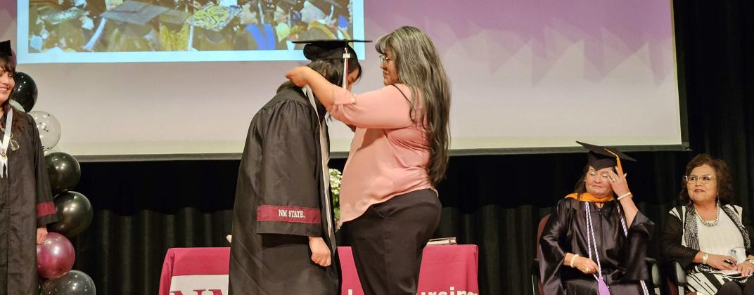 Dorissa Pearl Patricio was pinned by her mother Iris Patricio. Arieanna Crowson – CC