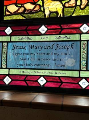 Thank you to everyone who had a part in sponsoring, creating, and installing the beautiful new stained-glass window of the Holy Family at St. Teresa Church! Courtesy Photos