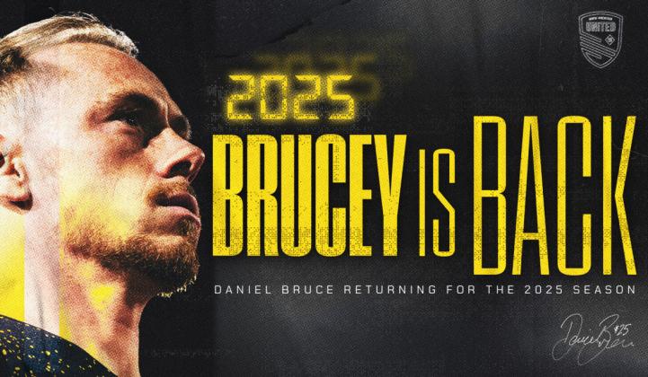 New Mexico United Kicks Off Player Returns with 2-Years for Daniel Bruce Bruce remains under contract through end of 2026 season