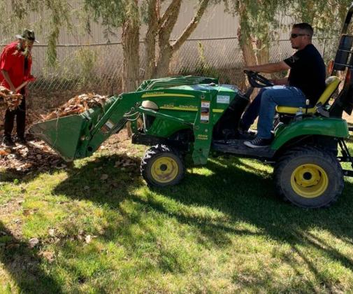 Grants Mayor Erik Garcia teams up with cemetery and park crews to clean up and landscape the area surrounding the City of Grants Cemetery. Courtesy Photo