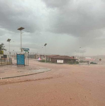 Many Cibola County residents, especially those in Grants, had a similar situation to this woman after significant rainfall on June 21 Courtesy Photo GPD