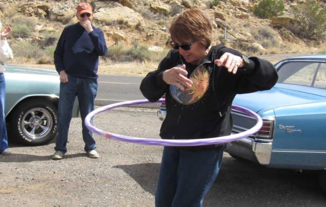 Ruth Hambright winner of hula hoop contest Photo by Roger Siegmann