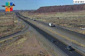 Traffic flows normally again near I-40/NM 6 (Exit 126) after the closure related to Wednesday morning’s fatal crash was cleared. Courtesy: NMDOT traffic camera