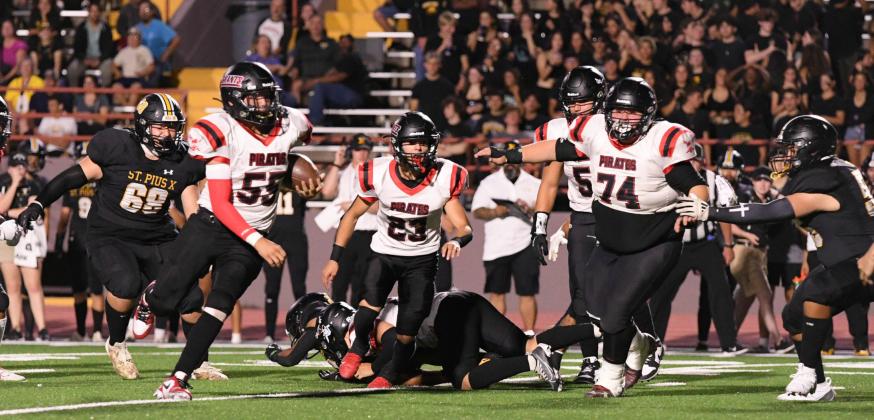 Juaquine Rivera, 55, defensive end with recovered fumble on a seven-yard run last week. Franklin Romero - CC